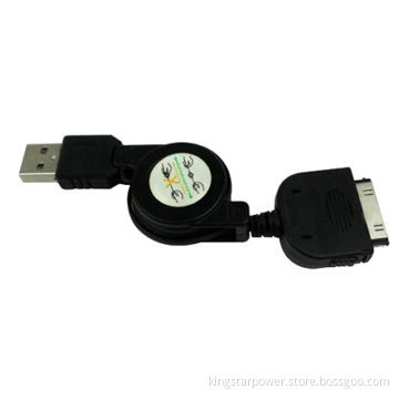 Retractable 30-pin USB Data Cable for iPhone 3, 3GS, 4, 4S, iPad 2/3, iPod Touch 3rd /4th, Nano 5